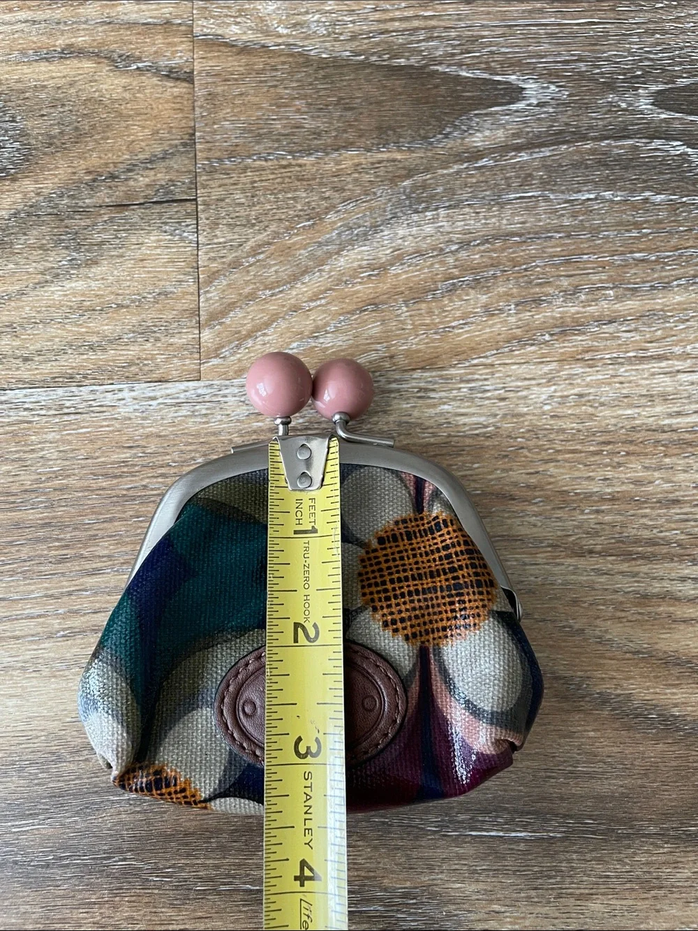 Fossil Key-Per Coated Canvas Kiss-lock Coin Purse